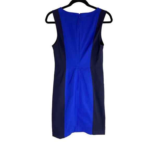 NWT Boden Helena Blue Colorblock Chino Knee Length Cotton Blend Sheath Dress-sz - Picture 8 of 10